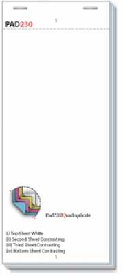 Quadruplicate Restaurant Order Pads 20 Pads Per Box - Pad230Q-20