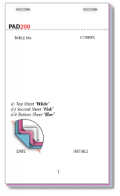 Triplicate Restaurant Order Pads 50 Pads Per Box - Pad200-50