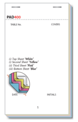 Quadruplicate Restaurant Order Pad 10 Pads Per Box - Pad400-10