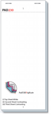 Triplicate Restaurant Order Pads 10 Pads Per Box - Pad230T-10